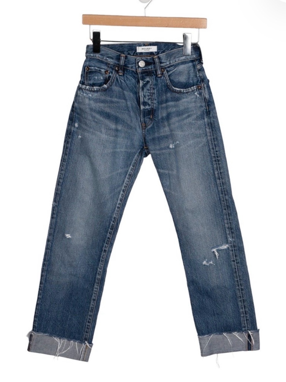 Classic Women’s Blue Distressed Jeans - no size listed